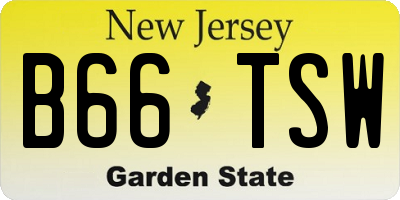 NJ license plate B66TSW