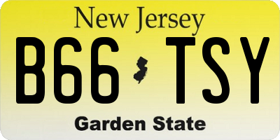 NJ license plate B66TSY