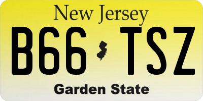 NJ license plate B66TSZ