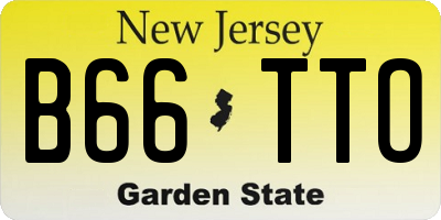 NJ license plate B66TTO