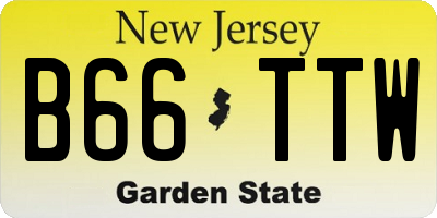 NJ license plate B66TTW