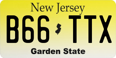 NJ license plate B66TTX