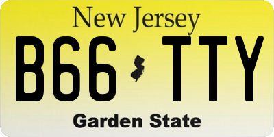 NJ license plate B66TTY