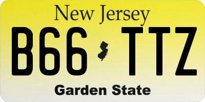 NJ license plate B66TTZ