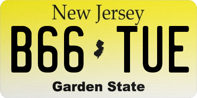 NJ license plate B66TUE