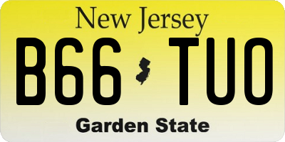 NJ license plate B66TUO