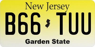 NJ license plate B66TUU