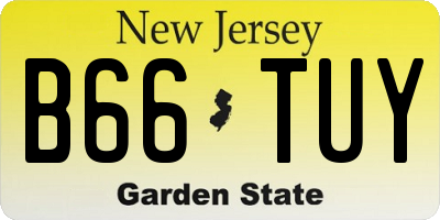NJ license plate B66TUY