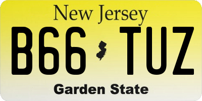 NJ license plate B66TUZ