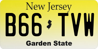 NJ license plate B66TVW