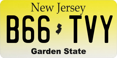 NJ license plate B66TVY