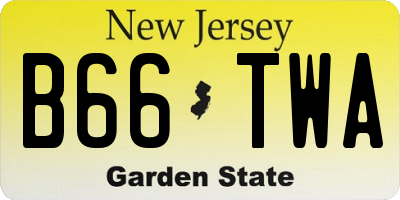 NJ license plate B66TWA