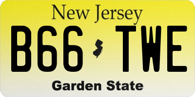 NJ license plate B66TWE