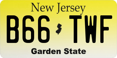NJ license plate B66TWF