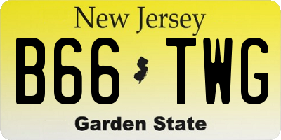 NJ license plate B66TWG