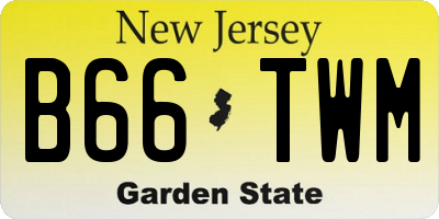 NJ license plate B66TWM