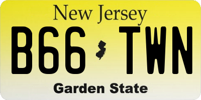 NJ license plate B66TWN