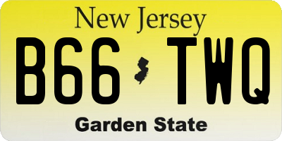 NJ license plate B66TWQ