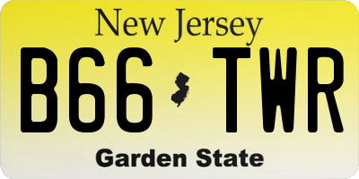 NJ license plate B66TWR