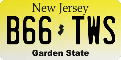 NJ license plate B66TWS