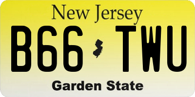 NJ license plate B66TWU