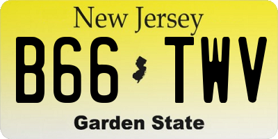 NJ license plate B66TWV