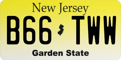 NJ license plate B66TWW