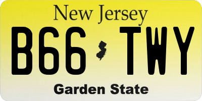 NJ license plate B66TWY