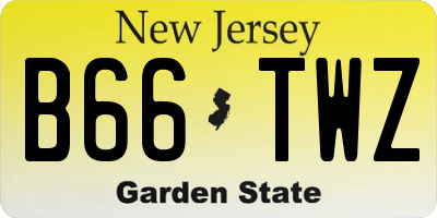 NJ license plate B66TWZ