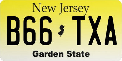 NJ license plate B66TXA