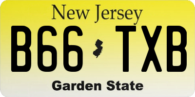 NJ license plate B66TXB