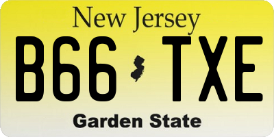 NJ license plate B66TXE
