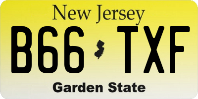 NJ license plate B66TXF