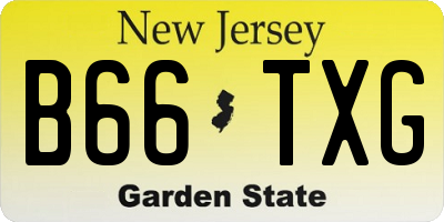 NJ license plate B66TXG