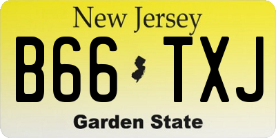 NJ license plate B66TXJ