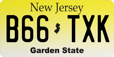 NJ license plate B66TXK