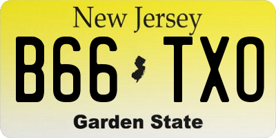 NJ license plate B66TXO