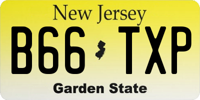 NJ license plate B66TXP