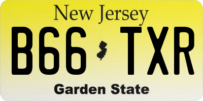 NJ license plate B66TXR