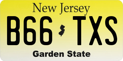 NJ license plate B66TXS
