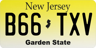 NJ license plate B66TXV