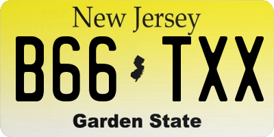 NJ license plate B66TXX