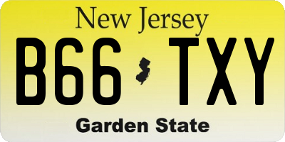 NJ license plate B66TXY