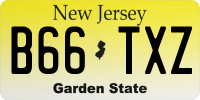 NJ license plate B66TXZ