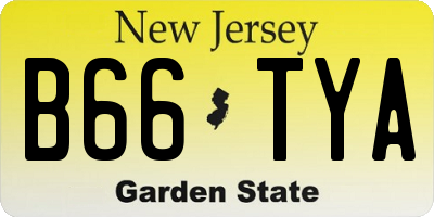 NJ license plate B66TYA