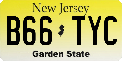 NJ license plate B66TYC