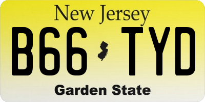 NJ license plate B66TYD