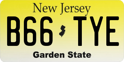 NJ license plate B66TYE