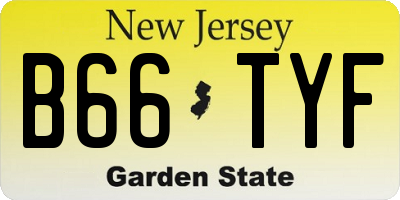 NJ license plate B66TYF