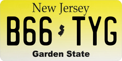 NJ license plate B66TYG